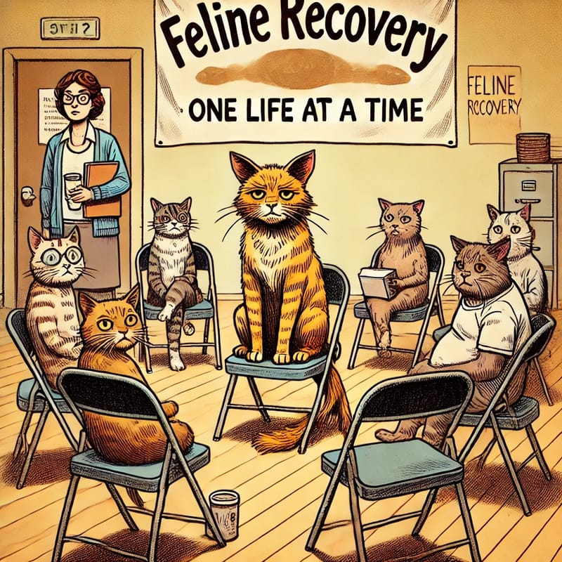 Cat in a 12-step recovery program